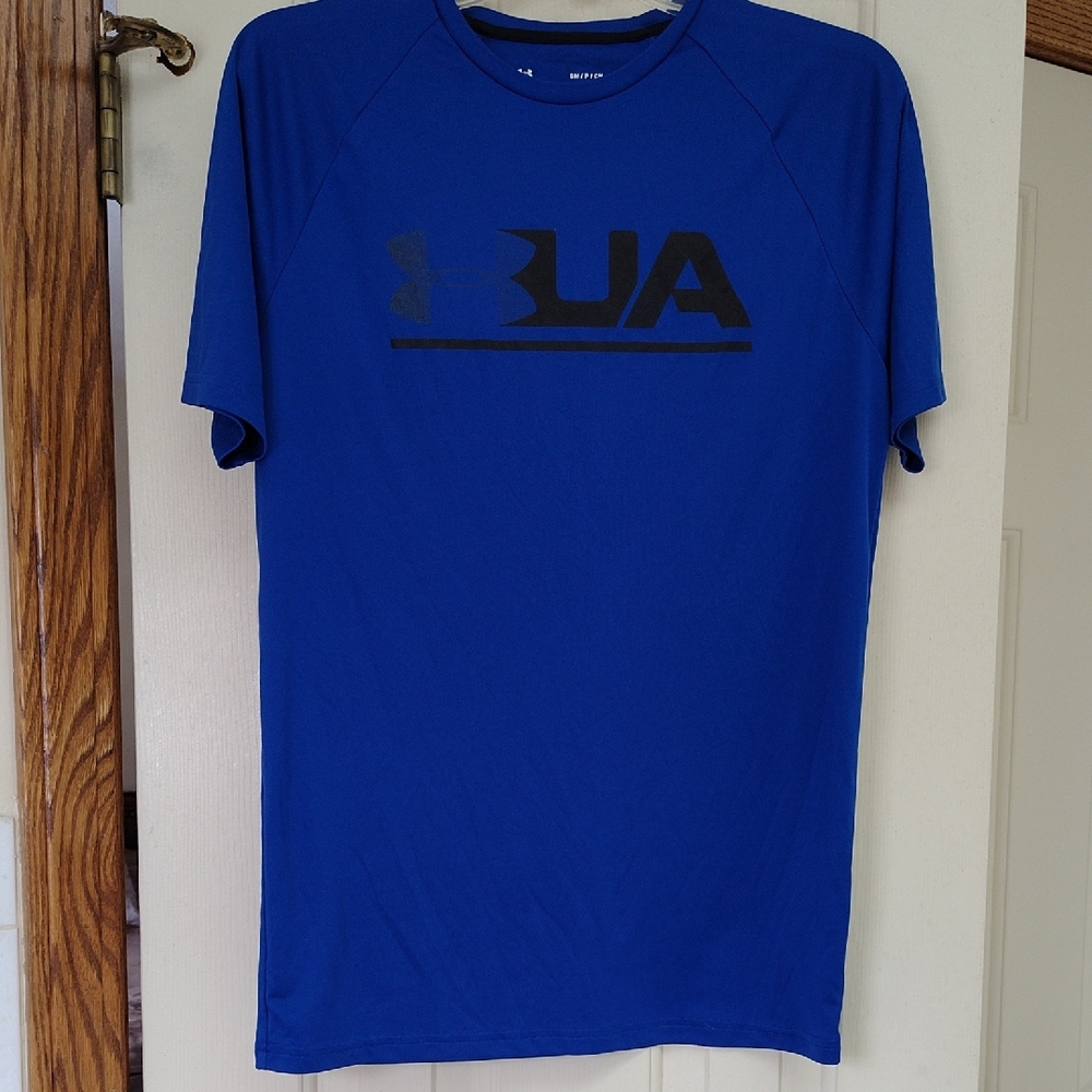 Under Armour Men's Blue Tee with Black Logo